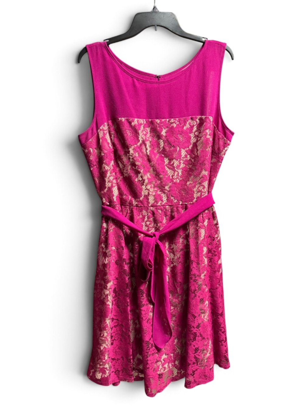 Danny & Nicole Size 18 Magenta Pink Floral Lace Fit & Flare Dress